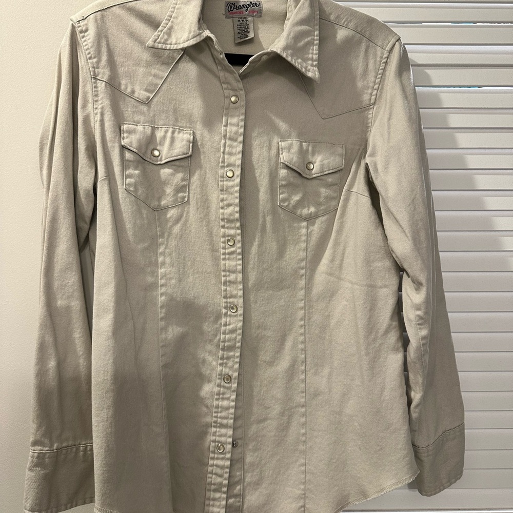 Wrangler Light Tan Long Sleeve Shirt